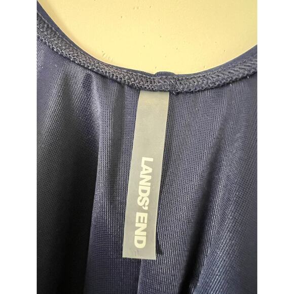 NEW NWT Land's End Navy 12 Swimsuit Tummy Control Scoop Neck Sporty One Piece - Picture 2 of 7